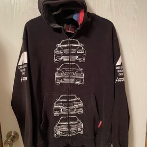 Hard-tuned BMW M3 E92, E46, E36, E30 Power Hoodie Zip-Up SZ Large